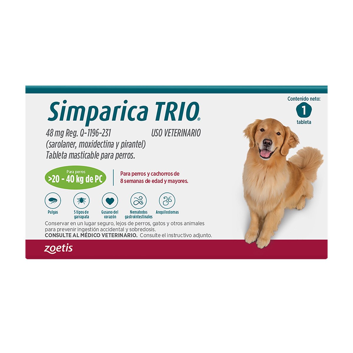 Simparica Trio – Antiparasitario Masticable para Perros